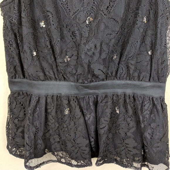 Meadow Rue Stargazer Peplum Black Peplum Top sz M - Picture 8 of 8